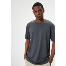 Koton 4SAM10062HK 875 Haki Pamuk Jersey Kısa Kollu Basic Erkek T-shirt