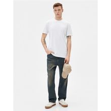 Koton 4SAM10085HK 000 Beyaz Jersey Kısa Kollu Basic Erkek T-shirt