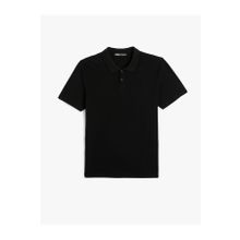 Koton 4SAM10113MK 999 Siyah Pamuk Jersey Kısa Kollu Basic Polo Erkek T-shirt