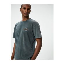 Koton 4SAM10248HK 931 Antrasit Pamuk Jersey Kısa Kollu Erkek T-shirt