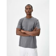 Koton 4SAM10281HK Gri Basic Erkek T-shirt