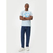 Koton 4SAM10915HK 624 Mavi Jersey Kısa Kollu Erkek T-shirt
