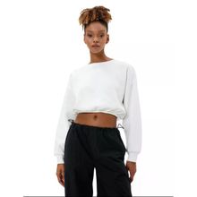 Koton 4WAL10107IK Yuvarlak Yaka Düz Ekru Kadın Sweatshirt