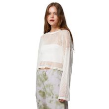 Koton 4WAL10136IK Ekru Crop Ajurlu Kadın Kazak
