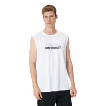 Koton 4WAM30015NK Beyaz Slogan Baskılı Erkek Atlet