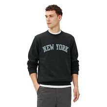 Koton 4WAM70129MK Siyah Slogan Baskılı Erkek Sweatshirt