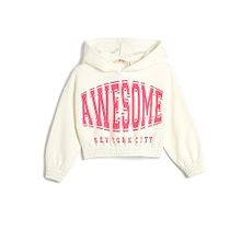 Koton 4WKG10068AK Ekru Slogan Baskılı Kız Çocuk Sweatshirt