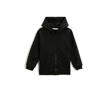 Koton 999 Erkek Çocuk Sweatshirt Fermuarlı Kapüşonlu Siyah