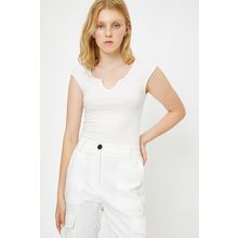 Koton 9KAM12328LK Beyaz V Yaka Erkek T-shirt