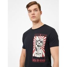 Koton Desenli Kısa Kollu T-Shirt 1YMB18779ZK