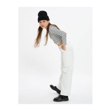 Koton Kiz Cocuk Bol Paca Kot Pantolon Onde Cep Detayli Pamuklu - Crop Wide Leg Jean
