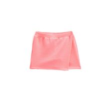 Koton NY2 Kız Çocuk Basic Mini Etek Kruvaze Beli Lastikli Dokulu Neon Pembe Şort