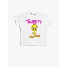 Koton Tweety Lisanslı Pullu Payetli Pamuklu Kız Çocuk Tişört