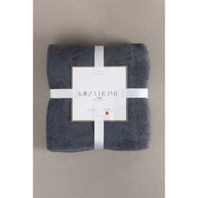 Koza Home 150x200 cm Antrasit Krem Twin Soft Pamuklu Tek Kişilik Battaniye