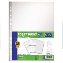 Kraf 1007 100'lü Poşet Dosya A4 ECO Poşet Dosya