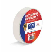 Kraf 12 mm 5 mt Çift Taraflı Köpük Bant