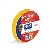 Kraf 2515G 15 mm 25 mt Çift Taraflı Bant