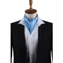 Kravatkolik K569 Açık Mavi Düz Ascot Erkek Fular