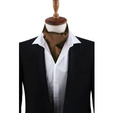 Kravatkolik K572 Kahverengi Düz Ascot Fular