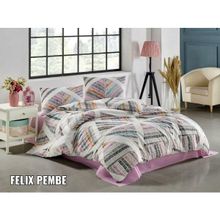 Kristal Felix Pembe Terry Cotton Çift Kişilik Nevresim Takımı