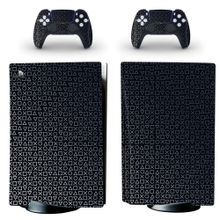 Kt Grup Siyah Arkaplan Beyaz Kol Düğmeleri Playstation 5 Dijital Versiyon Sticker Kaplama Seti