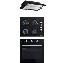 Kumtel B66-SF2MT-DS6-905S-KO-40TAHDF Siyah 3'lü Ankastre Set