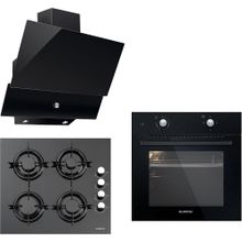 Kumtel Black Still Button A6 S2 B66 S2 - KO 40 TAHD - KO 830 3'lü Ankastre Set
