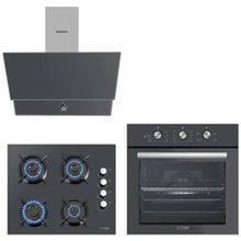 Kumtel DA6-830 Davlumbaz - KO-40 TAHDF Ocak - B66 - SF2 Fırın Kristal Antrasit Ankastre Set