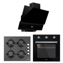 Kumtel KO-A6SF2-MT - KO-40 TAHDF - DA6-830 Siyah Cam Ankastre Set