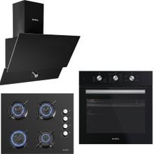Kumtel Kristal Cam DA6 830 - KO 40 TAHDF - B66 SF2 Siyah 3'lü Ankastre Set