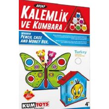 Kumtoys 5304 Ahşap Kalemlik ve Kumbara Seti