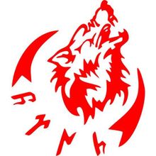 Kurt Hilal ve Türk Yazısı Oto Sticker Yapıştırma Kırmızı 25CM