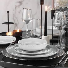 Kütahya Porselen 5002293636 Moderna Platin File 48 Parça 12 Kişilik Yemek Takımı