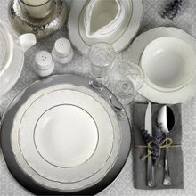 Kütahya Porselen 9287 Bone Olympos 62 Parça Desenli Yemek Takımı
