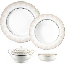 Kütahya Porselen Bone 9282 Olympos 62 Parça Desenli Yemek Takımı