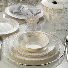 Kütahya Porselen Bone Kalipso 1138520 Platin Desenli 62 Parça Yemek Takımı