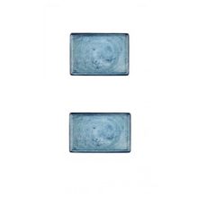 Kütahya Porselen Dikdörtgen 18x13 cm 2'li Servis Pasta ve Sunum Tabağı