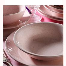 Kütahya Porselen Naturaceram Harlek Granül 24 Parça 6 Kişilik Pembe Yemek Seti