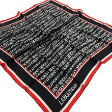 La Boutique 1631-01 Siyah Harf Desenli Sura İpek Eşarp