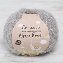La Mia Alpaca Boucle 34385 L302 50 gr Gri El Örgü İpi