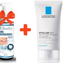 La Roche Posay 40 ml Effaclar Matlaştırıcı Etkili Nemlendirici Bakım Kremi+E2'Quality Diş Beyazlatıcı Köpük