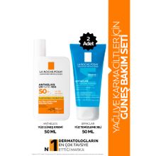 La Roche Posay Güneş Kremi İçeren Cilt Bakım Seti: 2x50 ml Effaclar Yüz Temizleme Jeli &50 ml amp; Anthelios Güneş Kremi