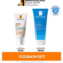 La Roche-Posay Hassas Ciltler İçin Güneş Bakım Seti: Anthelios Renkli Yüz Güneş Kremi & Lipikar Gel Yüz Temizleme Jeli