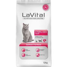 La Vital Somonlu 12 kg Kısırlaştırılmış Yetişkin Kuru Kedi Maması