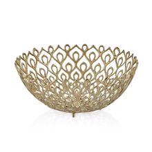 La'Medore Peacock Gold Yuvarlak 47x47x19 cm Büyük Dekoratif Kase