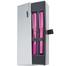Lamy Safari Parlak Pembe Dolma-Roller Kalem Seti