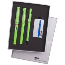 Lamy SFR-3EL Safarı Kadife Elma Yeşili Dolma Kalem & Tükenmez Kalem & Versatil Kalem Seti