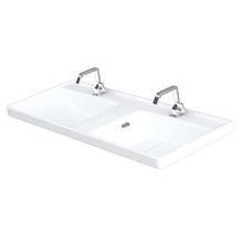 Lapino Quattro 120 cm Konsollu Etejerli Çift Bölme Beyaz Renk Lavabo