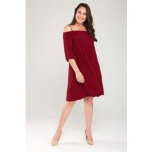 Laranor 17LB9090 Bordo Madonna Yaka İp Askılı Kadın Elbise