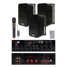 Lastvoice Black Large Plus Paket-2 Hoparlör ve Amfi Anons Ses Sistemi Seti